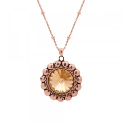 Gargantilla Plata Rosa y Cristal Champagne*Eguzkilore Clearance