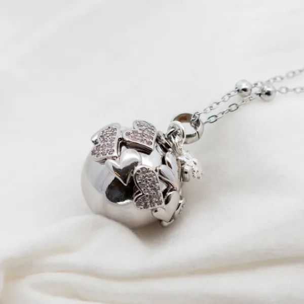 Llamador de Ángeles Corazones con Cadena y Mariposa Personalizable*Eguzkilore New