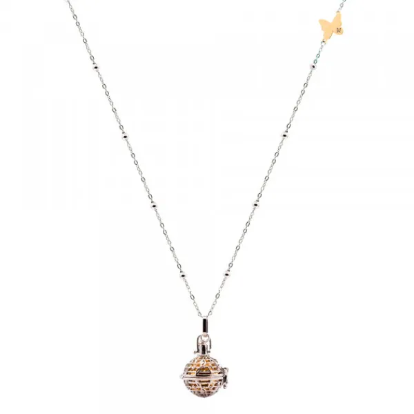 Llamador de Ángeles Notas Musicales con Bola Dorada y Mariposa Personalizable*Eguzkilore