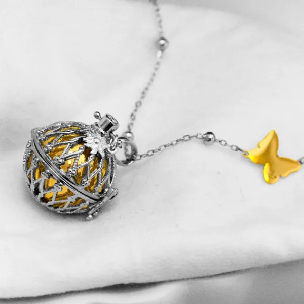 Llamador de Ángeles Rombos con Bola Dorada y Mariposa Personalizable*Eguzkilore Discount