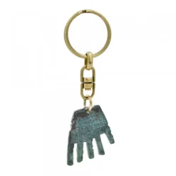 Llavero Mano de Irulegi Plata Oxidada Verde*Eguzkilore Online