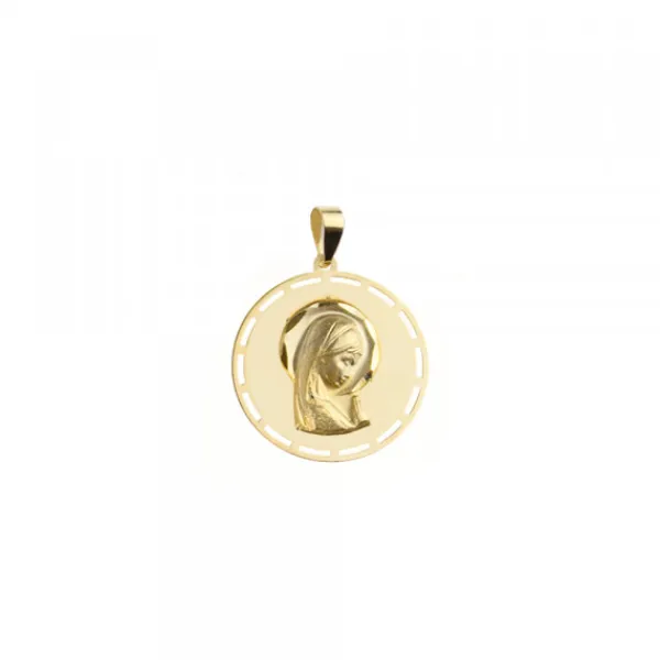Medalla Calada Virgen Niña Oro 15mm Personalizable*Eguzkilore Hot