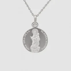 Medalla Mini Virgen Blanca Plata 17mm*Eguzkilore Sale
