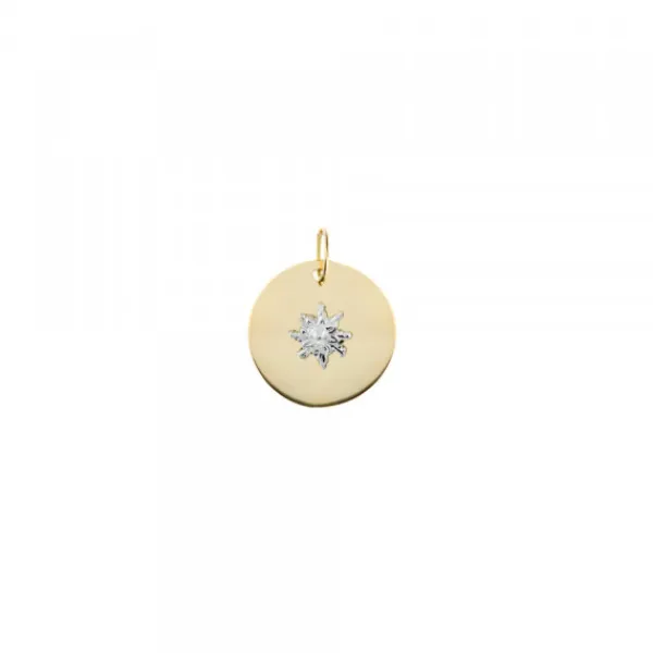 Medalla Oro y Central Oro Blanco 12mm*Eguzkilore Online