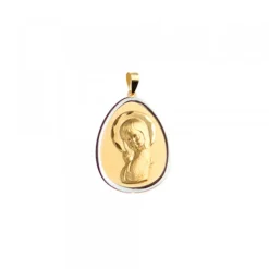 Medalla Oval Virgen Niña Oro Bicolor Personalizable*Eguzkilore Best