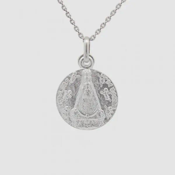 Medalla Virgen Begoña Plata Mate 17mm*Eguzkilore Sale