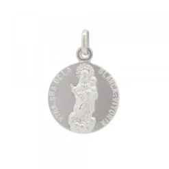 Medalla Virgen Blanca Plata 20mm*Eguzkilore Clearance
