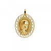 Medalla Virgen Niña de Plata Dorada Personalizable*Eguzkilore Online