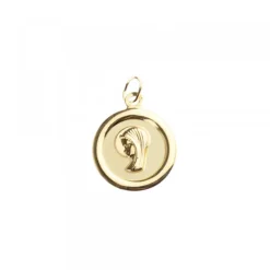 Medalla Virgen Niña Oro 15mm Personalizable*Eguzkilore Online