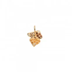 Mini Colgante Mari Lore Plata Dorada y Cristales Marrones*Eguzkilore Discount