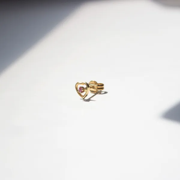 Mini Trepador Corazón Oro y Circonita Rosa*Eguzkilore Hot