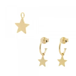 Pack Colgante y Pendientes Estrella de Plata Dorada*Eguzkilore New