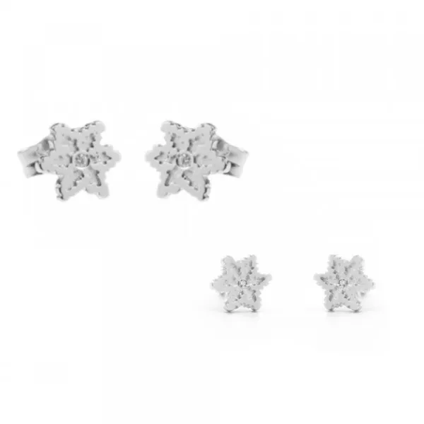 Pack Dúo Pendientes Oro Blanco y Brillante*Eguzkilore
