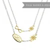 Pack Madre e Hija Gargantilla Infinito de Plata Dorada*Eguzkilore Clearance