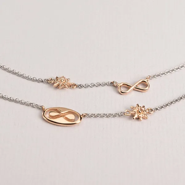 Pack Madre e Hija Gargantilla Infinito de Plata Dorada*Eguzkilore Clearance