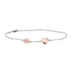 Pack Madre e Hija Pulsera Corazón de Plata Rosa*Eguzkilore