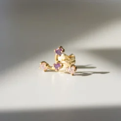 Pendiente Mini Oro y Circonitas Multicolor*Eguzkilore Hot