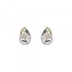 Pendientes Almendra Vitoria Silueta Plata y Lámina de Oro*Eguzkilore New