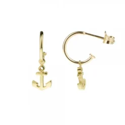 Pendientes Aro Ancla de plata dorada*Eguzkilore Best