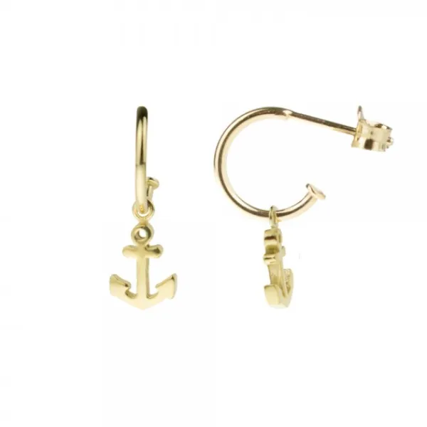 Pendientes Aro Ancla de plata dorada*Eguzkilore Best