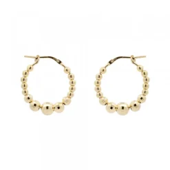 Pendientes Aro Bolitas Plata Dorada 20mm*Eguzkilore Outlet