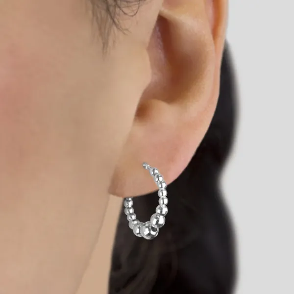 Pendientes Aro Bolitas Plata 20mm*Eguzkilore Sale