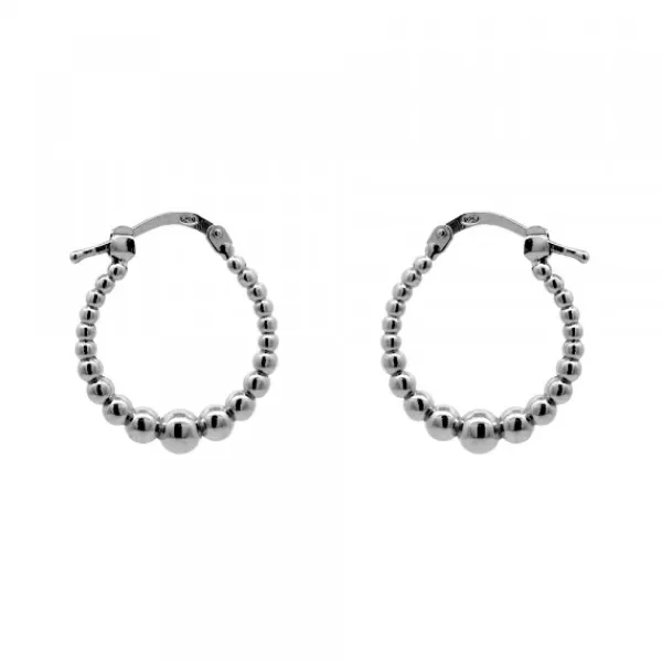 Pendientes Aro Bolitas Rutenio 15mm*Eguzkilore