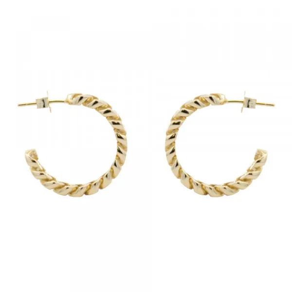 Pendientes Aro Chain Plata Dorada 22mm*Eguzkilore Best
