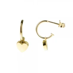 Pendientes Aro Corazón de Plata Dorada*Eguzkilore Sale