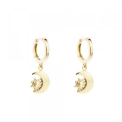 Pendientes Aro Cripa Luna Plata Dorada 11mm*Eguzkilore Outlet