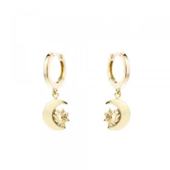 Pendientes Aro Cripa Luna Plata Dorada 11mm*Eguzkilore Outlet