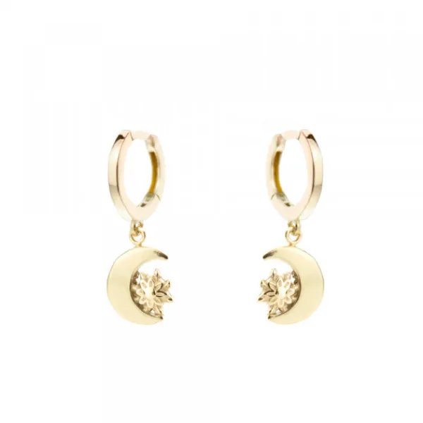 Pendientes Aro Cripa Luna Plata Dorada 11mm*Eguzkilore Outlet