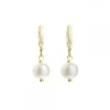 Pendientes Aro Cripa Plata Dorada y Perla 12mm*Eguzkilore Best