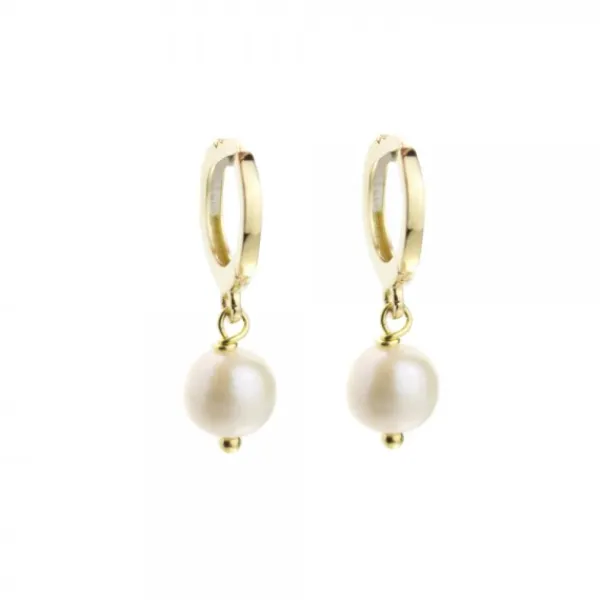 Pendientes Aro Cripa Plata Dorada y Perla 12mm*Eguzkilore Best