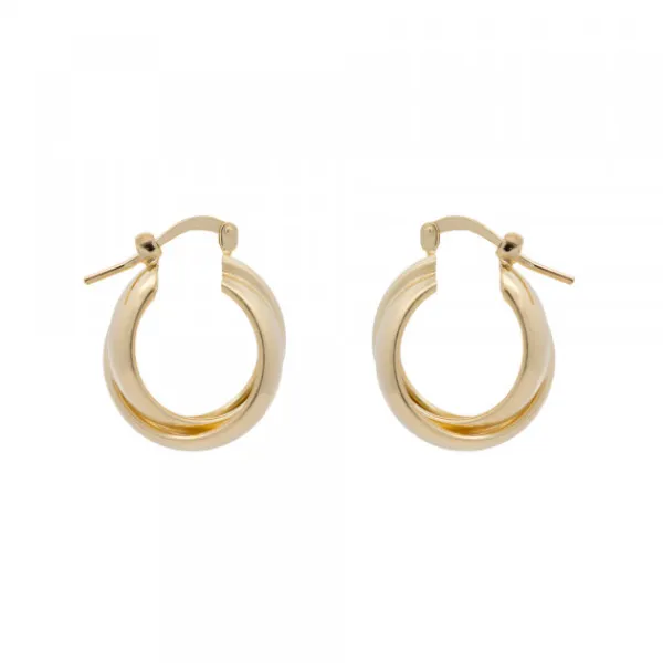 Pendientes Aro Doble Entrelazados Plata Dorada 15mm*Eguzkilore Discount