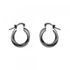 Pendientes Aro Doble Entrelazados Plata Negra 15mm*Eguzkilore