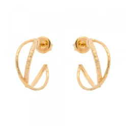 Pendientes Aro Doble Plata Dorada 20mm*Eguzkilore Online