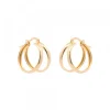 Pendientes Aro Doble Plata Dorada 16mm*Eguzkilore New
