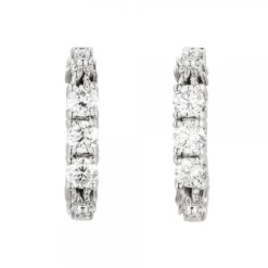 Pendientes Aro Oro Blanco y Diamantes*Eguzkilore New