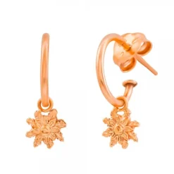 Pendientes Aro Plata Rosa 20mm*Eguzkilore Sale