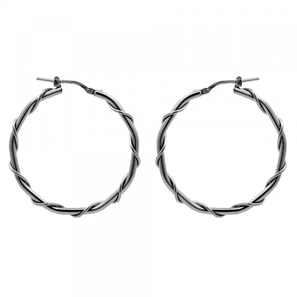 Pendientes Aro Enredado en Plata Negra 33mm*Eguzkilore