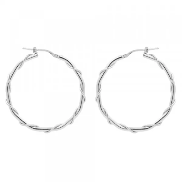 Pendientes Aro Enredado Plata 33mm*Eguzkilore Best