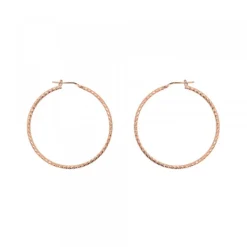 Pendientes Aro Entorchado Plata Rosa 35mm*Eguzkilore Discount