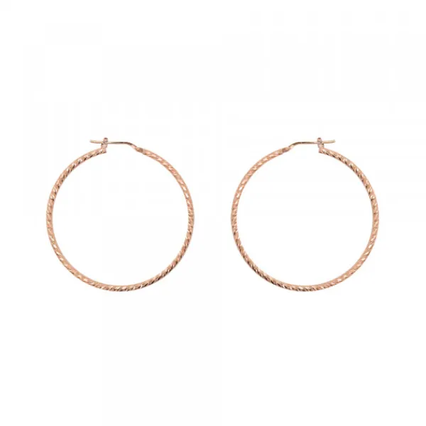 Pendientes Aro Entorchado Plata Rosa 35mm*Eguzkilore Discount