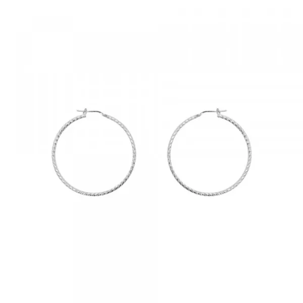 Pendientes Aro Entorchado Plata 20mm*Eguzkilore Sale