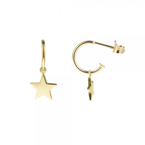 Pendientes Aro Estrella de Plata Dorada*Eguzkilore Discount
