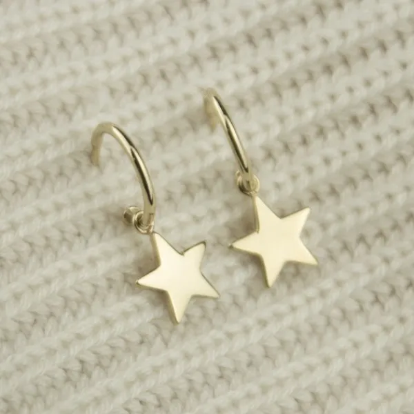 Pendientes Aro Estrella de Plata Dorada*Eguzkilore Discount