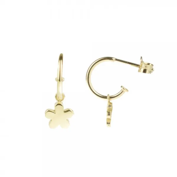 Pendientes Aro Flor de Plata Dorada*Eguzkilore Sale
