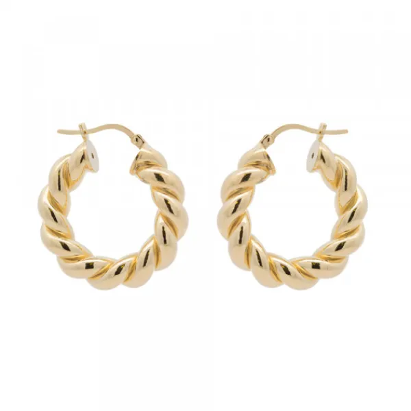 Pendientes Aro Gallonado Plata Dorada 20mm*Eguzkilore New
