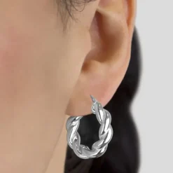 Pendientes Aro Gallonado Plata 20mm*Eguzkilore New
